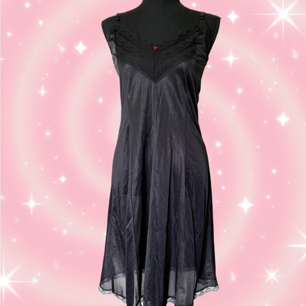 Vintage Mel Lin Black Slip Dress NWT Size 36